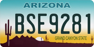 AZ license plate BSE9281