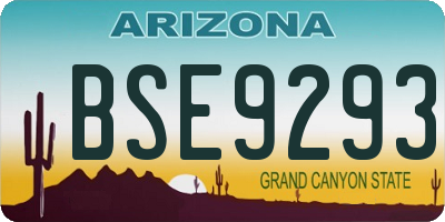 AZ license plate BSE9293