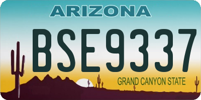 AZ license plate BSE9337