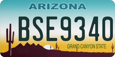 AZ license plate BSE9340