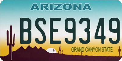 AZ license plate BSE9349