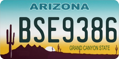 AZ license plate BSE9386