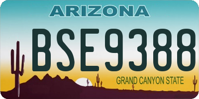 AZ license plate BSE9388