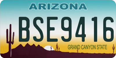 AZ license plate BSE9416