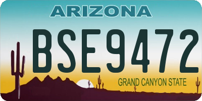 AZ license plate BSE9472
