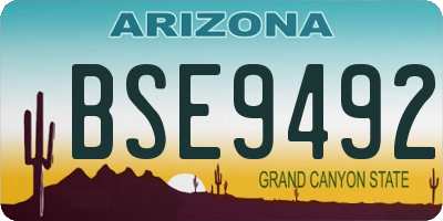 AZ license plate BSE9492