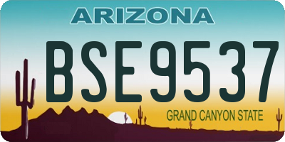 AZ license plate BSE9537
