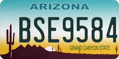 AZ license plate BSE9584