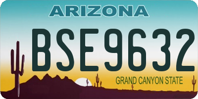 AZ license plate BSE9632