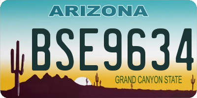 AZ license plate BSE9634