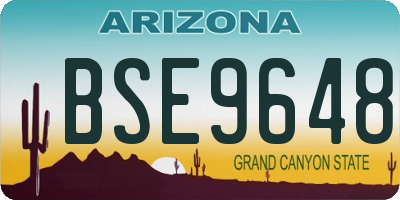 AZ license plate BSE9648