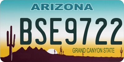 AZ license plate BSE9722