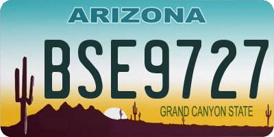 AZ license plate BSE9727