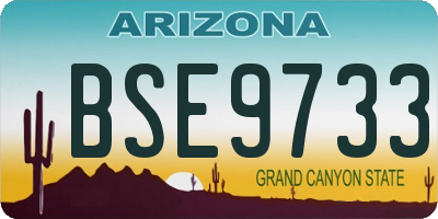 AZ license plate BSE9733