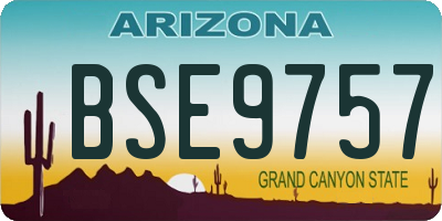AZ license plate BSE9757