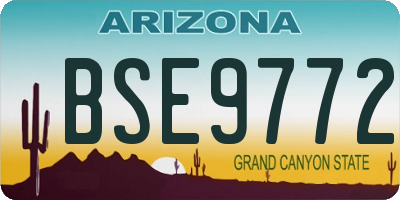 AZ license plate BSE9772