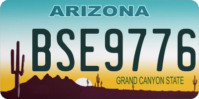 AZ license plate BSE9776