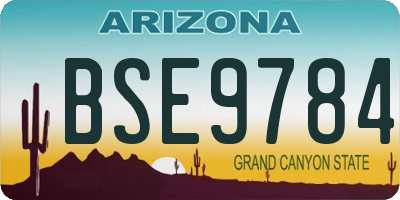 AZ license plate BSE9784