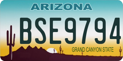 AZ license plate BSE9794