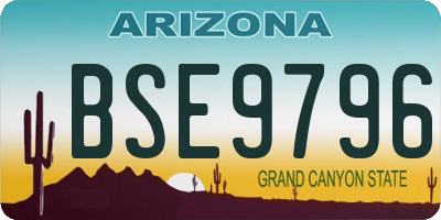 AZ license plate BSE9796