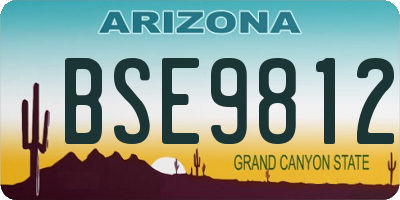 AZ license plate BSE9812