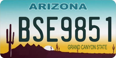 AZ license plate BSE9851