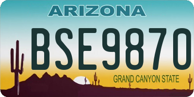 AZ license plate BSE9870