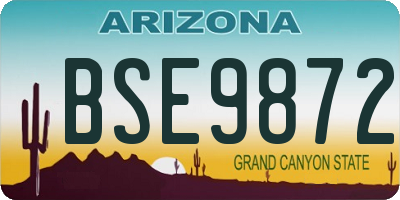 AZ license plate BSE9872