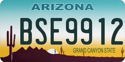 AZ license plate BSE9912