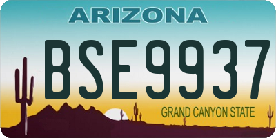 AZ license plate BSE9937