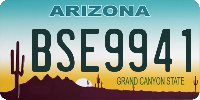 AZ license plate BSE9941