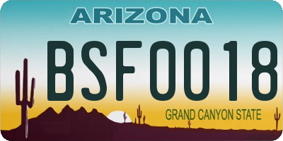AZ license plate BSF0018
