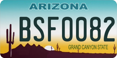 AZ license plate BSF0082