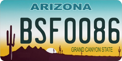 AZ license plate BSF0086