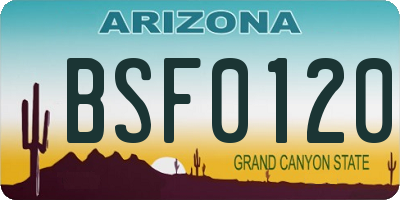 AZ license plate BSF0120