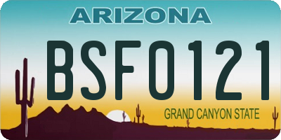 AZ license plate BSF0121
