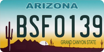 AZ license plate BSF0139