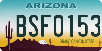 AZ license plate BSF0153