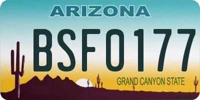 AZ license plate BSF0177