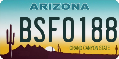 AZ license plate BSF0188