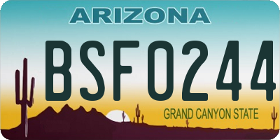 AZ license plate BSF0244