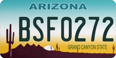 AZ license plate BSF0272