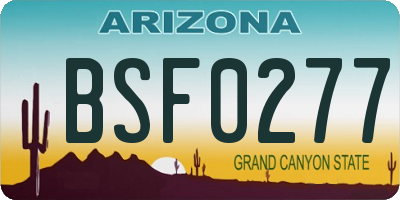 AZ license plate BSF0277