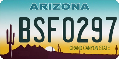 AZ license plate BSF0297