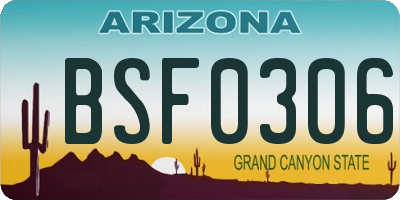 AZ license plate BSF0306