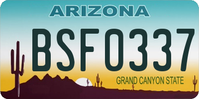 AZ license plate BSF0337