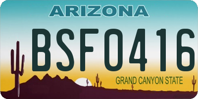 AZ license plate BSF0416