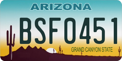 AZ license plate BSF0451