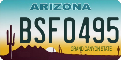 AZ license plate BSF0495