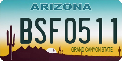 AZ license plate BSF0511